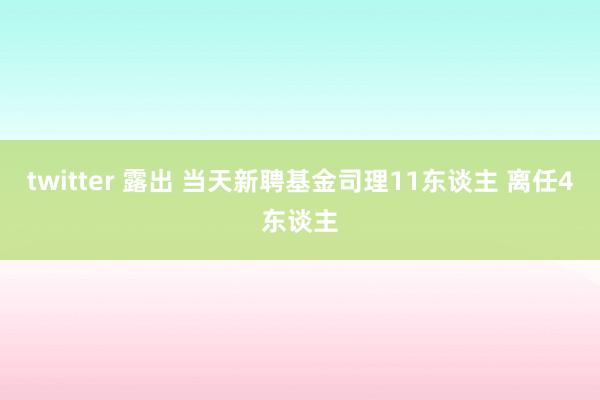 twitter 露出 当天新聘基金司理11东谈主 离任4东谈主