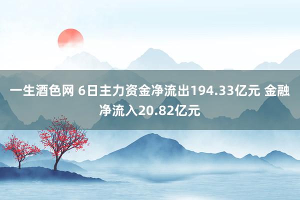 一生酒色网 6日主力资金净流出194.33亿元 金融净流入20.82亿元