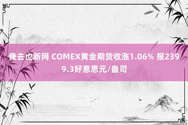 俺去也新网 COMEX黄金期货收涨1.06% 报2399.3好意思元/盎司