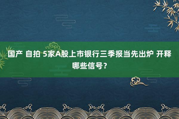 国产 自拍 5家A股上市银行三季报当先出炉 开释哪些信号？